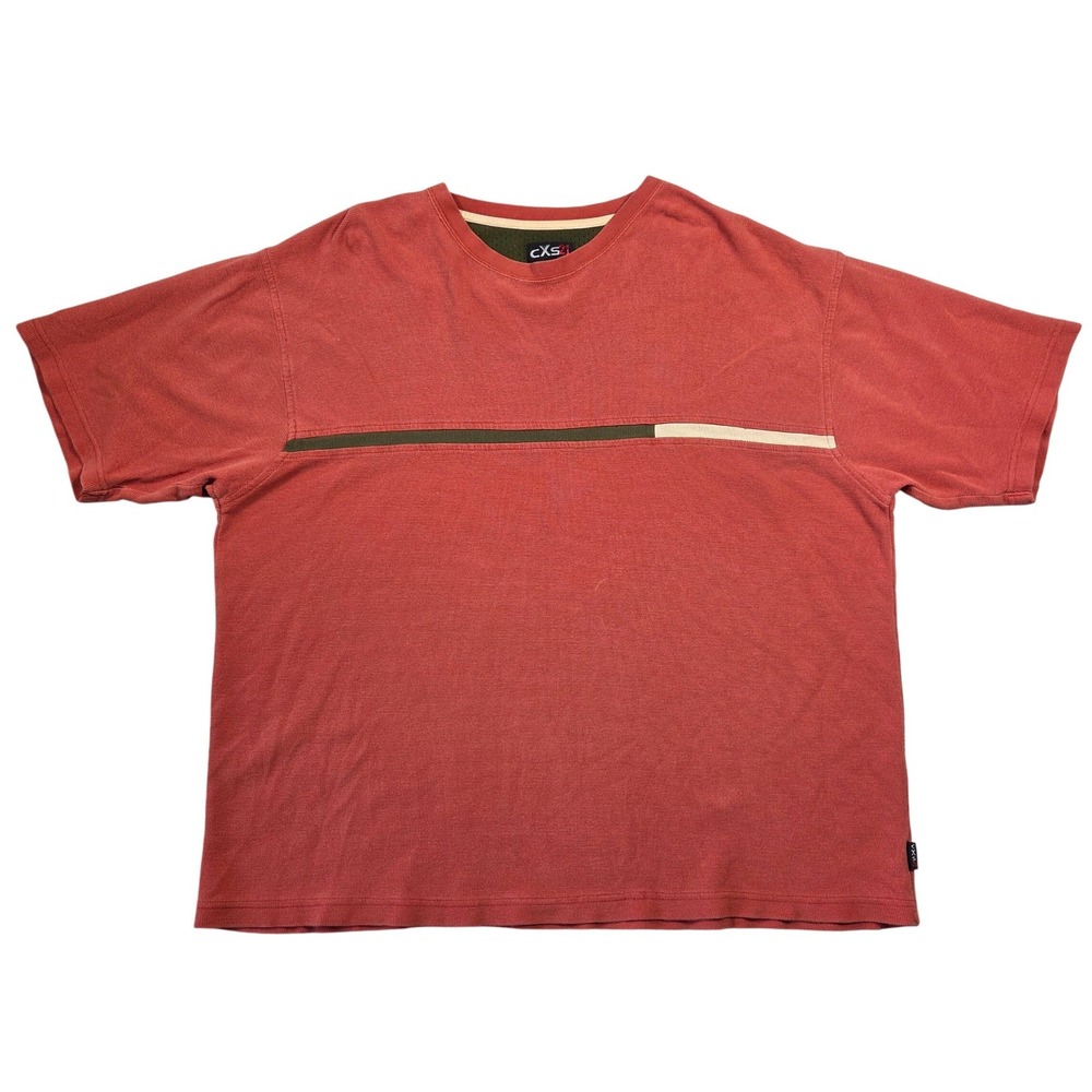 Y2k CXS2i‎ Mens Waffle Knit T-Shirt Short Sleeve Crew Neck XL Skater 90s Grunge